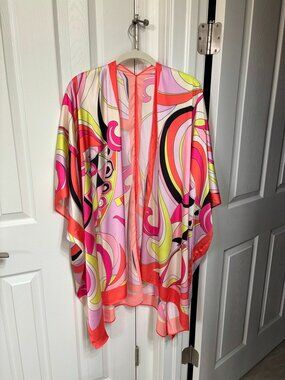 Vibrant Authentic Jean-Pierreklifa Vermiglia Shawl O/S